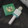 Микрофон караоке беспроводной, портативная акустика Hoco BK5 Cantando, White-Turquoise