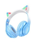Bluetooth Стерео Гарнитура HOCO W42 Cat Ear 400 mAh, Blue