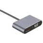 Переходник адаптер 4in1 Type-C to HDMI/VGA/Type-C PD 87W/USB 3.0, Grey