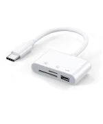 Картридер (CardReader) OTG 3-in-1 Type-C to USB/TF/SD, White