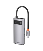 Type-C Hub Baseus Metal Gleam Series 4 в 1 (USB 2.0/USB 3.0/Type-C/HDMI CAHUB-CY0G), Grey