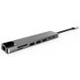 USB HUB адаптер Type-C to HDMI 4K / SD / TF / 2USB3.0 / 2Type-C 87W / RJ45, Grey