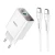 Мережевий зарядний пристрій Hoco C100A QC3.0 PD20W 3A с кабелем Type-C - Type-C, White