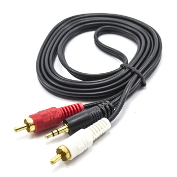Кабель переходник Aux 2 RCA тюльпан 1.5м Black