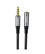 Кабель Aux HOCO UPA20 3.5 audio extension cable 2м, AUX-AUX, Grey