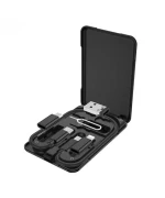 Data кабель Hoco U86 Treasure 6in1 2 Type-C USB / Micro-USB / Lightning 3A 0.28м, Black