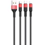 Data-кабель Hoco X26 Xpress 3-in-1 Lightning / Micro USB / Type-C, 2.0A, 1-м