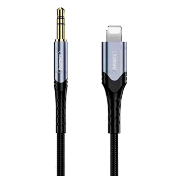 Перехідник AUDIO Remax RC-C015i lightning to Jack 3.5 1.2m, Black