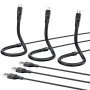 USB Кабель XO NB195 2in1 USB to Micro-USB 1.2m, Black