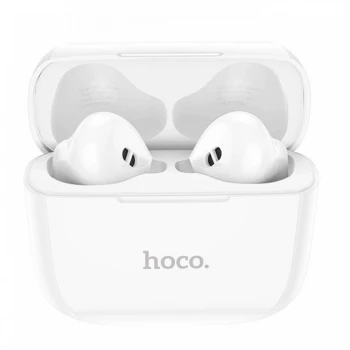 Bluetooth наушники-гарнитура Hoco EW12 Clear с зарядным кейсом, White