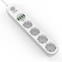 Сетевой удлинитель LDNIO SE4432 на 4 розетки, 4 USB 2м, White