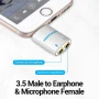 Адаптер Vention BDBW0 4 pole 3.5mm Male to 2*3.5mm Female Audio Adapter, Silver