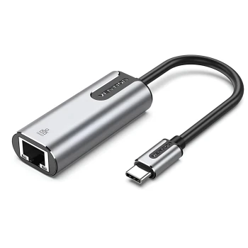 Адаптер Vention Type-C to Gigabit Ethernet RJ45 15см CFNHB, Gray