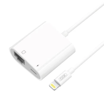 Переходник AUDIO XO GB009 Lightning - RJ45 Lan Network + Lightning Audio, White