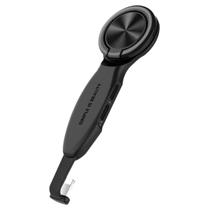 Перехідник розгалужувач з кільцем тримачем XO NB133 3 in 1 Lightning, Black