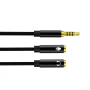 Розгалужувач Audio XO NB-R197 з Jack 3.5 на роз'єми для мікрофона та навушників, Black