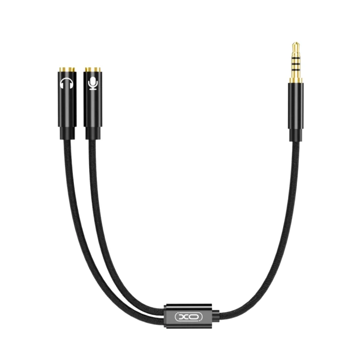 Розгалужувач Audio XO NB-R197 з Jack 3.5 на роз'єми для мікрофона та навушників, Black