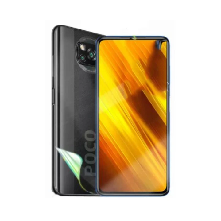 Противоударная гидрогелевая пленка Hydrogel Film для Xiaomi Poco X3 на заднюю панель, Transparent