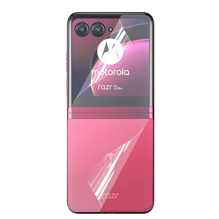 Противоударная гидрогелевая пленка Hydrogel Film для Motorola Razr 40 Ultra на заднюю панель, Transparent