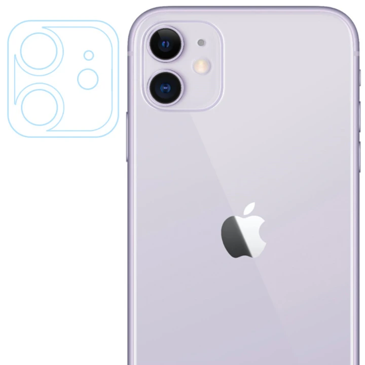 Гнучке захисне скло Tempered Glass 0,3 мм 2.5D на задню камеру і весь блок для Apple iPhone 11, Transparent