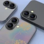 Защитное стекло с рамкой Eagle Eye для iPhone 16 / 16 Plus на заднюю камеру розовый