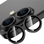 Защитное стекло с рамкой Eagle Eye для iPhone 16 / 16 Plus на заднюю камеру розовый