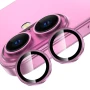 Защитное стекло с рамкой Eagle Eye для iPhone 16 / 16 Plus на заднюю камеру розовый