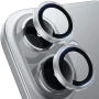 Защитное стекло с рамкой Eagle Eye для iPhone 16 / 16 Plus на заднюю камеру розовый