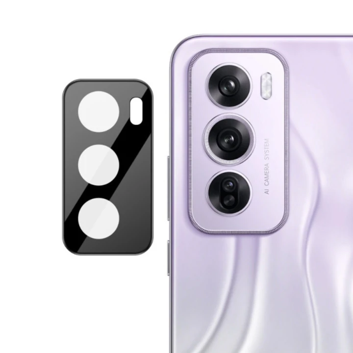 Захисне скло 3D Tempered Glass на задню камеру для Oppo Reno12, Black