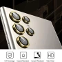 Защитное стекло с рамкой CD Pattern на заднюю камеру для Samsung Galaxy S23 Ultra серебряный