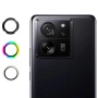 Захисне скло з рамкою CD Pattern для Xiaomi 13T 5G / 13T Pro 5G на задню камеру срібний