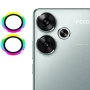 Защитное стекло с рамкой CD Pattern для Xiaomi Poco F6 5G / Redmi Turbo 3 5G на заднюю камеру черный