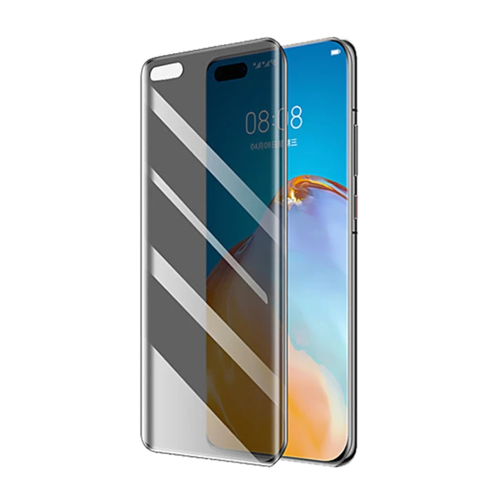 Захисне скло 3D Tempered Glass UV для Huawei P40 Pro з клеєм і лампою, Transparent