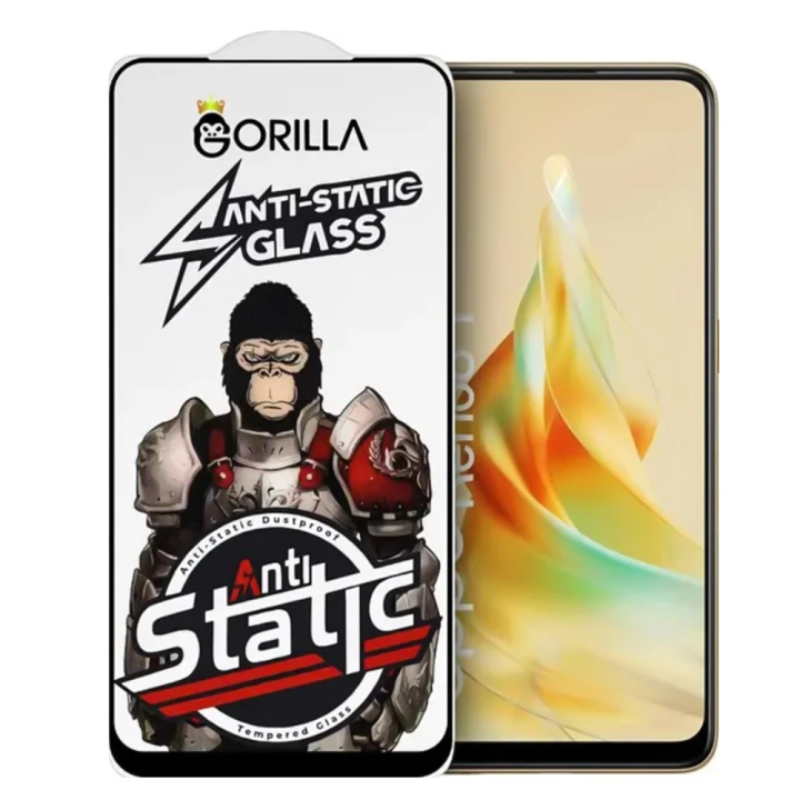 Захисне скло Gorilla Anti-Static Full Glue 2.5D для Oppo Reno5 Lite, Black
