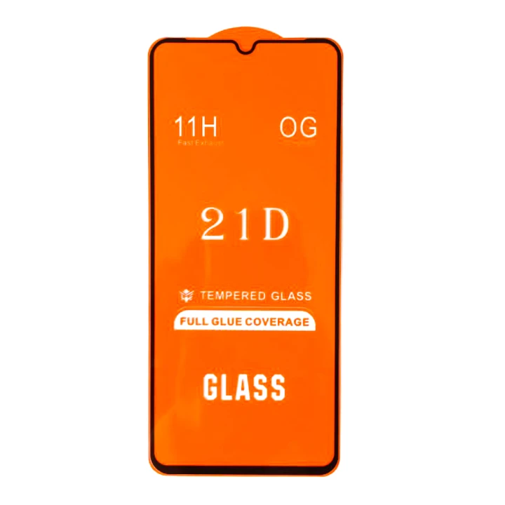 Защитное стекло Tempered Glass 21D Full Glue для Xiaomi Redmi 12C с клейким основанием по всей поверхности, Black