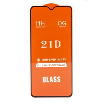 Защитное стекло Tempered Glass 21D Full Glue для Motorola Moto G10 / G20 / G30 с клейким основанием по всей поверхности, Black