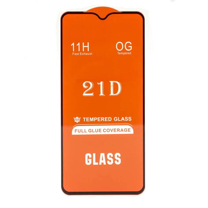 Защитное стекло Tempered Glass 21D Full Glue для Motorola Moto G10 / G20 / G30 с клейким основанием по всей поверхности, Black