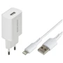 Мережевий зарядний пристрій WK WP-U118i 1USB 2A с кабелем Lightning, White