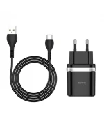 Сетевое зарядное устройство HOCO C12Q Smart QC3.0 18W USB Type-C, Black