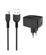 Сетевое зарядное устройство Hoco C70А QC 3.0A, QC 3.0 micro-usb black