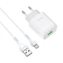 Мережевий зарядний пристрій Hoco C72Q USB 2A QC3.0 18W microUSB 1m чорний