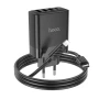 Сетевое зарядное устройство Hoco C127A Type-C / USB QC3.0 PD45W(1C3A) с кабелем Type-C to Lightning, Black