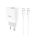 Мережевий зарядний пристрій Hoco C80A USB, 3.1A PD, QC3.0 18W Type-C-Type-C 1m, White