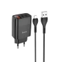 Сетевое зарядное устройство Hoco C86A 2 USB 2.4A Micro 1м черный