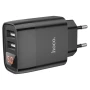 Сетевое зарядное устройство Hoco C86A 2 USB 2.4A Micro 1м черный