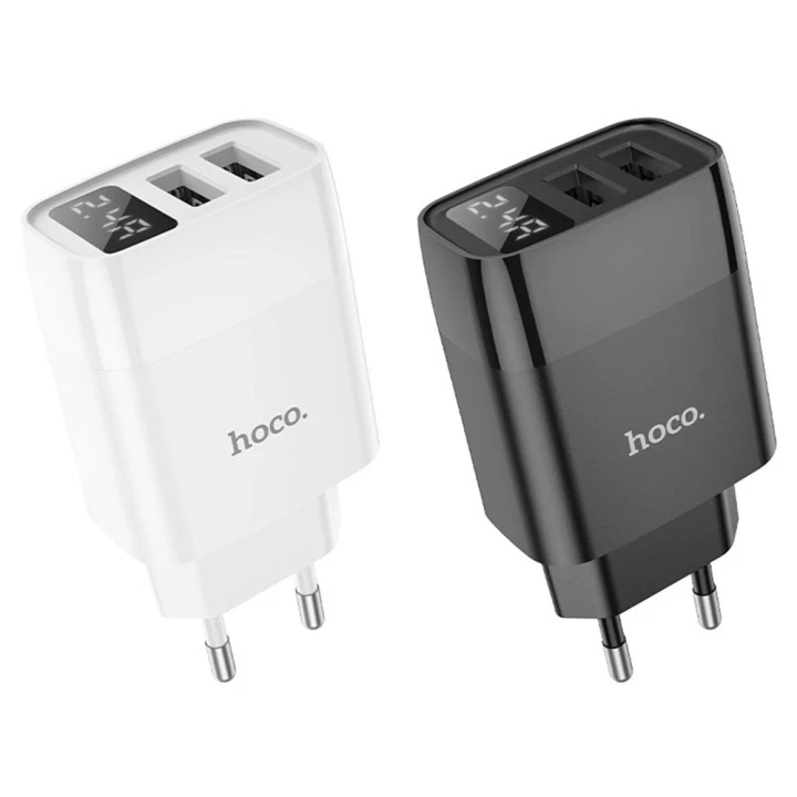 Мережевий зарядний пристрій Hoco C86A 2 USB 2.4A, без кабелю