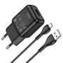 Мережевий зарядний пристрій Hoco C96A Charger 2,1A кабель Micro USB, Black