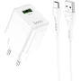 Мережевий зарядний пристрій Hoco C98A QC3.0 кабель Type-C, White