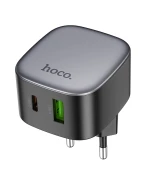 Мережевий зарядний пристрій Hoco CS32A Type-C / USB QC3.0 PD20W без кабеля, Black