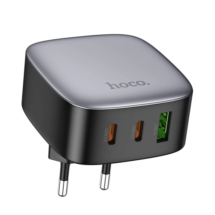 Сетевое зарядное устройство Hoco CS33A 2Type-C / 1USB QC3.0 PD30W без кабеля, Black
